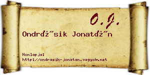 Ondrásik Jonatán névjegykártya